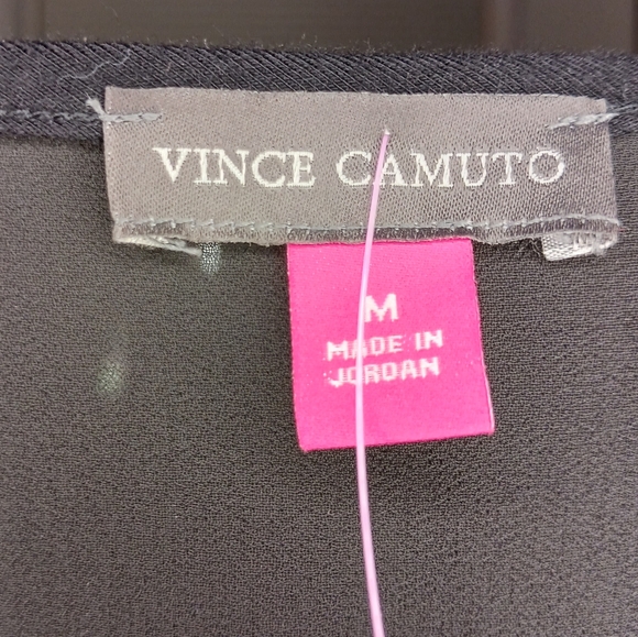 Vince Camuto Black Short Sleeve Top Size Medium - Picture 4 of 4